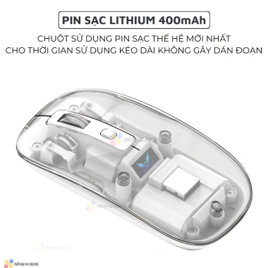 Chuột không dây Bluetooth LED, phím tắt giảm tiếng ồn, pin sạc 20 ngày – chỉ 179.000₫