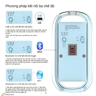 Chuột không dây Bluetooth LED, phím tắt giảm tiếng ồn, pin sạc 20 ngày – chỉ 179.000₫ 8 Chuột không dây Bluetooth LED, phím tắt giảm tiếng ồn, pin sạc 20 ngày – chỉ 179.000₫ 8