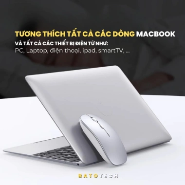 Chuột không dây Bluetooth M80 BATOTECH - 2 chế độ Bluetooth/Wireless, pin sạc 2 tháng, không ồn, giá 189k 2