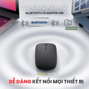 Chuột không dây Bluetooth M80 BATOTECH - 2 chế độ Bluetooth/Wireless, pin sạc 2 tháng, không ồn, giá 189k 4