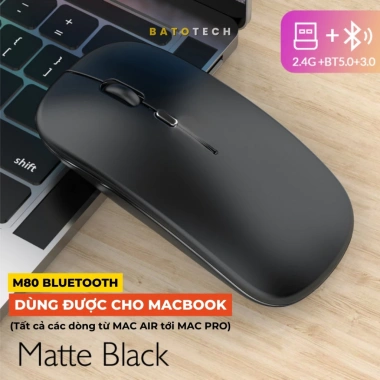 Chuột không dây Bluetooth M80 BATOTECH - 2 chế độ Bluetooth/Wireless, pin sạc 2 tháng, không ồn, giá 189k 10
