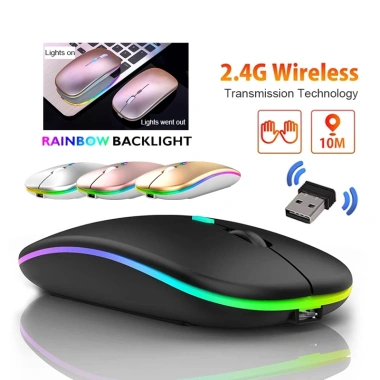 Chuột không dây Bluetooth sạc USB, không tiếng ồn, tầm xa 10‑20m, 42.280₫ 2