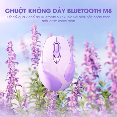Chuột không dây Bluetooth SIDOTECH INPHIC M8 Silent chống ồn sạc pin màu tím cute laptop giá 219k giảm từ 269k 3