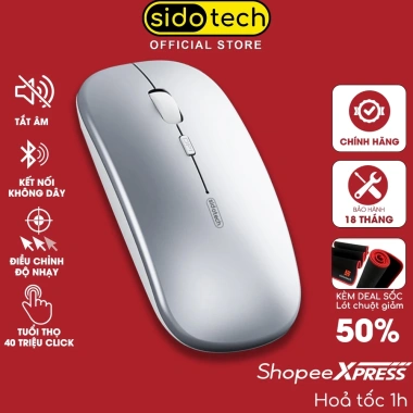 Chuột không dây Bluetooth SIDOTECH M1P tự sạc, 8 tuần 1 sạc Tablet PAD 134k