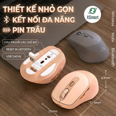 Chuột Không Dây Bluetooth X7/A3 Pin Sạc 2 chế độ PC Laptop giá 197.676₫ 9