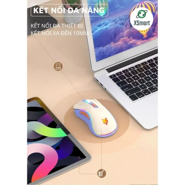 Chuột không dây Bluetooth Xunfox H52 LED RGB - 2 chế độ kết nối, tương thích PC/Laptop/iPad - 229.000 VND