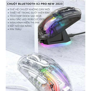 Chuột không dây Bluetooth Ziyou X2 PRO VIP Mouse trong suốt LED RGB, pin sạc cho PC và Laptop - giá ưu đãi 358.999₫ 8