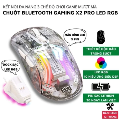 Chuột không dây Bluetooth Ziyou X2 PRO VIP Mouse trong suốt LED RGB, pin sạc cho PC và Laptop - giá ưu đãi 358.999₫ 9