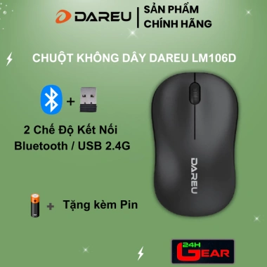 Chuột không dây DAREU LM106G - Bảo hành 24 tháng, giá 95.000 VND, ergonomic 9