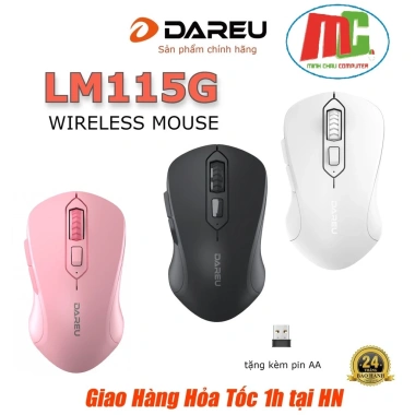 Chuột Không Dây Dareu LM115 Hồng Trắng Đen - Bảo Hành 24 Tháng, Giá 139.049₫