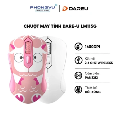 Chuột không dây Dareu LM115G – Bảo hành 24 tháng, Giá chỉ 159.000₫