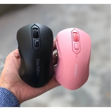 Chuột không dây Dareu LM115G Pink Black White - Thiết kế gọn nhẹ, pin lâu, chỉ 119.561 VND
