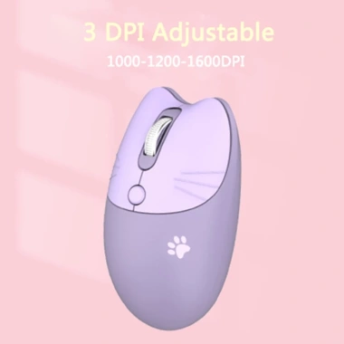 Chuột Không Dây Dấu Chân Mèo 2.4G USB 3 Nút DPI cho Laptop PC Notebook Giá 72.600₫