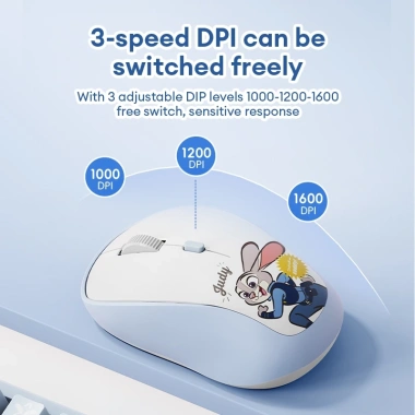 Chuột không dây Disney QS‑MS07 - Kết nối ổn định, chống mồ hôi, hoa văn dễ thương, 3 tốc độ - Giá chỉ 251.900₫
