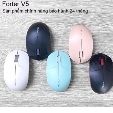 Chuột Không Dây Forter V5 Bảo Hành 2 Năm - Đen/Xanh/Hồng/Trắng Giá 79.000đ Chính Hãng