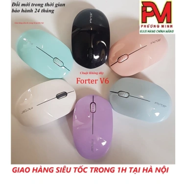 Chuột Không Dây Forter V6 – Màu Hồng Pastel, Xanh Ngọc, Đen, Trắng Sữa, Tím, Lam, Giá chỉ 85.000 VNĐ