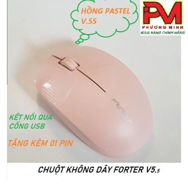 Chuột Không Dây Forter V6 – Màu Hồng Pastel, Xanh Ngọc, Đen, Trắng Sữa, Tím, Lam, Giá chỉ 85.000 VNĐ