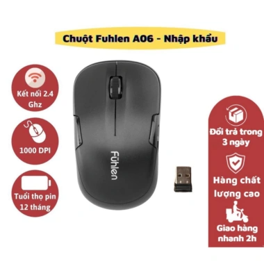 Chuột không dây Fuhlen A06 - Hàng chính hãng, bảo hành 12 tháng, giá chỉ 129k