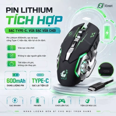 Chuột không dây GAME Wolf X8 PRO 2.4GHz Siêu Ngầu Tự Đổi Màu 179k