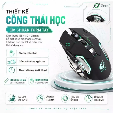 Chuột không dây GAME Wolf X8 PRO 2.4GHz Siêu Ngầu Tự Đổi Màu 179k 4 Chuột không dây GAME Wolf X8 PRO 2.4GHz Siêu Ngầu Tự Đổi Màu 179k 4