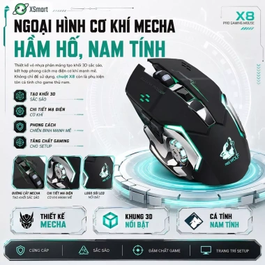 Chuột không dây GAME Wolf X8 PRO 2.4GHz Siêu Ngầu Tự Đổi Màu 179k