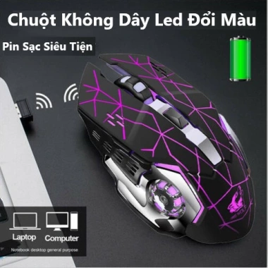 Chuột Không Dây Gaming Wolf X8 LED 7 Màu RGB, Pin Sạc Lâu, Giá 179.000 VND 10 Chuột Không Dây Gaming Wolf X8 LED 7 Màu RGB, Pin Sạc Lâu, Giá 179.000 VND 10