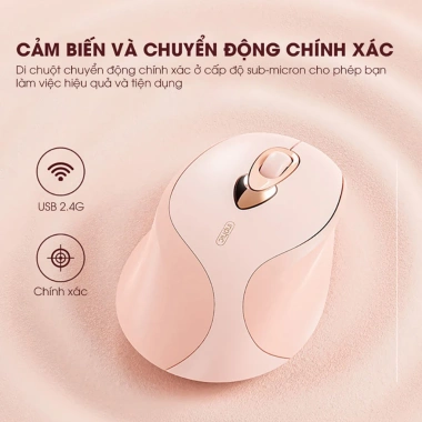 Chuột không dây INPHIC M8 hồng silent, chống ồn, pin sạc, phù hợp laptop - 208.000 VND