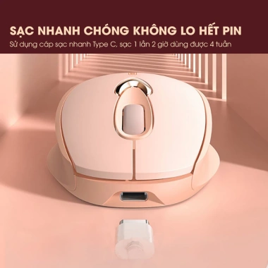 Chuột không dây INPHIC M8 hồng silent, chống ồn, pin sạc, phù hợp laptop - 208.000 VND 7 Chuột không dây INPHIC M8 hồng silent, chống ồn, pin sạc, phù hợp laptop - 208.000 VND 7