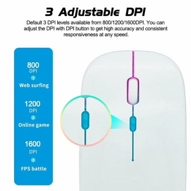 Chuột Không Dây LAMJAD Pin Sạc Click êm ái Tín hiệu 10-20m Giá 84.999 VND 7