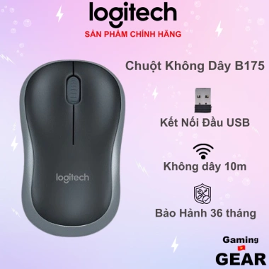 Chuột không dây Logitech B175 USB 2.4GHz - Giá 209.000đ, pin lâu, thiết kế gọn nhẹ