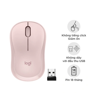 Chuột Không Dây Logitech M220 - Công Tắc On Off, Độ Nhạy Cao, Tặng Pin, Màu Ngẫu Nhiên