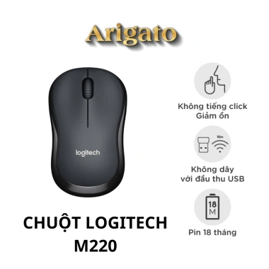 Chuột không dây Logitech M220 hồng USB - Siêu nhạy, giảm tiếng ồn, giá 80.000₫