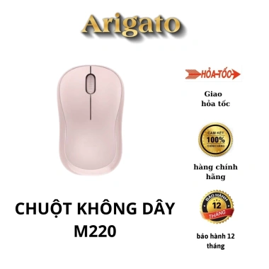 Chuột không dây Logitech M220 hồng USB - Siêu nhạy, giảm tiếng ồn, giá 80.000₫