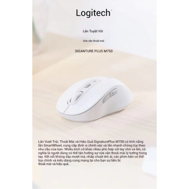 Chuột không dây Logitech M750 công thái học không tiếng ồn, giảm giá 228.000 VNĐ