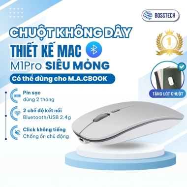 Chuột Không Dây M1 BOSSTECH – Bluetooth 5.0, Pin Trâu, Hoạt Động Êm Ái, 171k
