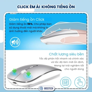 Chuột Không Dây M1 BOSSTECH – Bluetooth 5.0, Pin Trâu, Hoạt Động Êm Ái, 171k