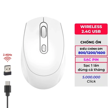 Chuột không dây M107 - Kết nối Laptop, Điện thoại, iPad, 2 chế độ USB/Bluetooth, thiết kế cute giá rẻ 68.250 VND 8 Chuột không dây M107 - Kết nối Laptop, Điện thoại, iPad, 2 chế độ USB/Bluetooth, thiết kế cute giá rẻ 68.250 VND 8