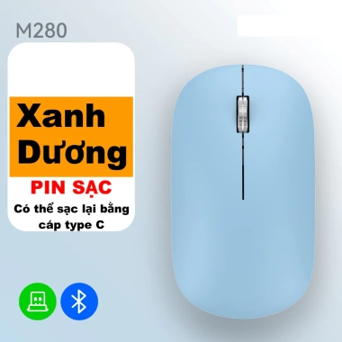Chuột không dây M280 chống ồn, pin sạc, Bluetooth + USB 2.4GHz, độ trễ thấp, thiết kế gọn nhẹ – đa môi trường, tương thích Laptop PC Tablet, 59k