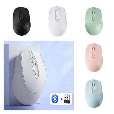 Chuột không dây MMLUCK Macaron 2.4GHz BT5.0, công thái học 1.600DPI, nhẹ Morandi, phù hợp văn phòng va nhà, giá 78.870₫