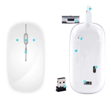 Chuột không dây mỏng 2.4GHz HXSJ M101 sạc 1 lần dùng 1 tuần, im lặng, 84.999đ 8