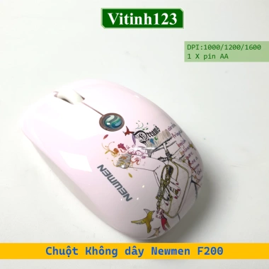 Chuột Không Dây Newmen F200 - Độ Nhạy 2.000 DPI, Thiết Kế Ergonomic, Giá Gốc 374,100 VND Giảm còn 290,000 VND