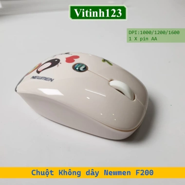 Chuột Không Dây Newmen F200 - Độ Nhạy 2.000 DPI, Thiết Kế Ergonomic, Giá Gốc 374,100 VND Giảm còn 290,000 VND