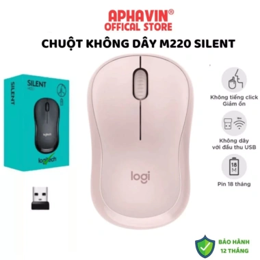 Chuột Không Dây Silent M220 - Giảm Tiếng Ồn, Phù Hợp Laptop PC, Văn Phòng, BH 12 Tháng - 160.000₫