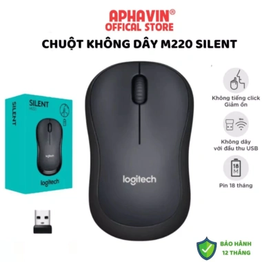 Chuột Không Dây Silent M220 - Giảm Tiếng Ồn, Phù Hợp Laptop PC, Văn Phòng, BH 12 Tháng - 160.000₫