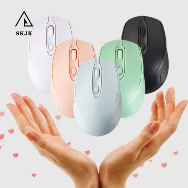 Chuột không dây SKJK Macaron công thái học 2.4Ghz BT5.0 1.600DPI sạc lại - Morandi cho PC Laptop giá 77.990