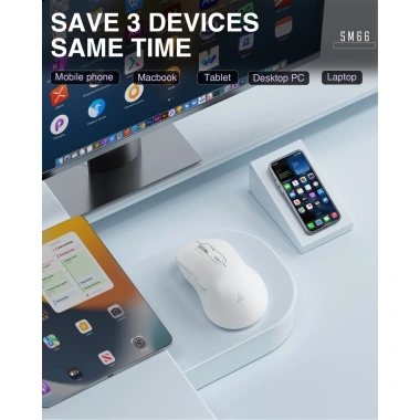 Chuột không dây SOLAKAKA SM66 Bluetooth 2.4G 400mAh DPI 800-1.200-1.600-2.400-4.200 cho game văn phòng 200.731 VND 4