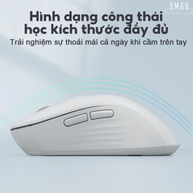 Chuột Không Dây SOLAKAKA SM66 Bluetooth 2.4G – Nút Êm Ái, 5 DPI, Pin 500mAh, 156k 5