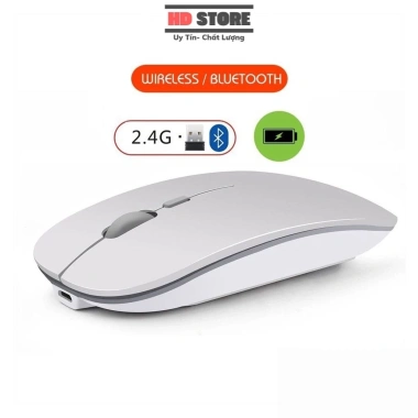 Chuột không dây tự sạc Bluetooth - Tương thích máy tính, laptop, phone, tivi, giá chỉ 135.000đ
