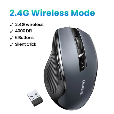 Chuột không dây Ugreen 6 nút im lặng 4.000dpi - Giá 265k, phù hợp PC & Laptop 9