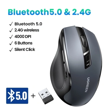 Chuột không dây Ugreen 6 nút im lặng 4.000dpi - Giá 265k, phù hợp PC & Laptop 10